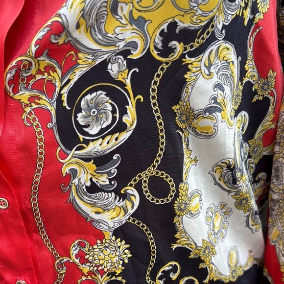 Zara AW18 Printed Chain Shirt Red Size XS - Picture 6 of 10